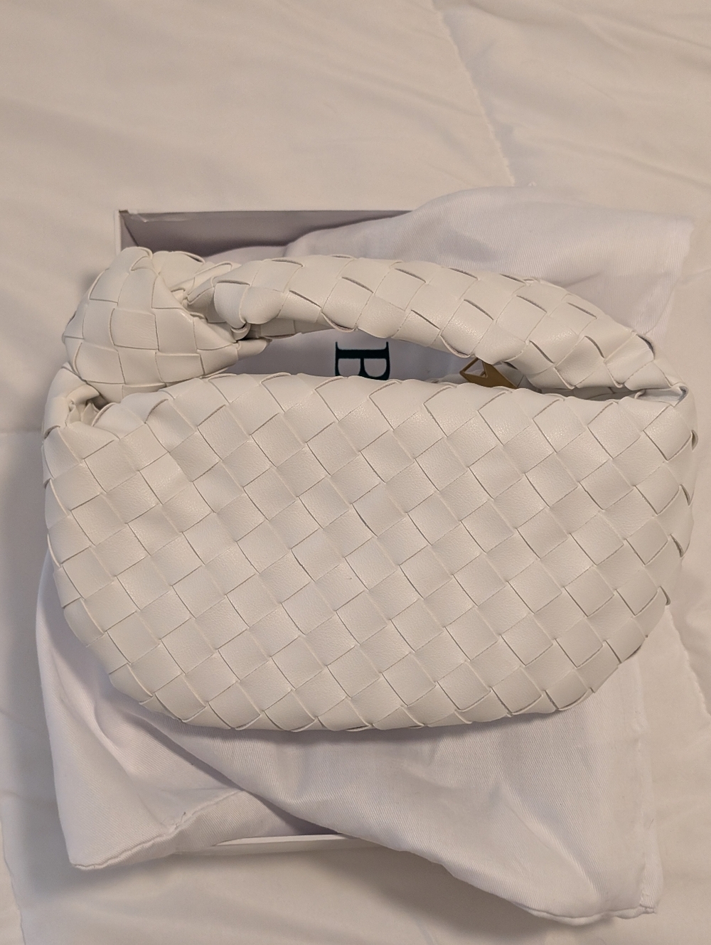 Bottega Veneta Mini Jodi White Woven Leather Handbag